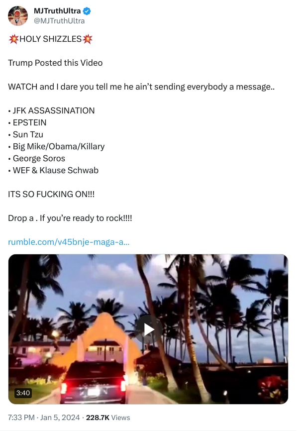 An X (Twitter) post from @MJTruthUltra - MJTruthUltra
