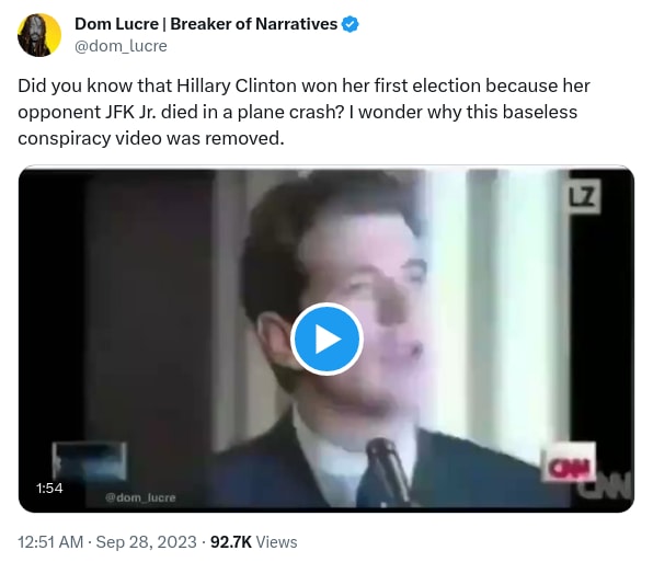 An X (Twitter) post from @dom_lucre - Dom Lucre | Breaker of Narratives
