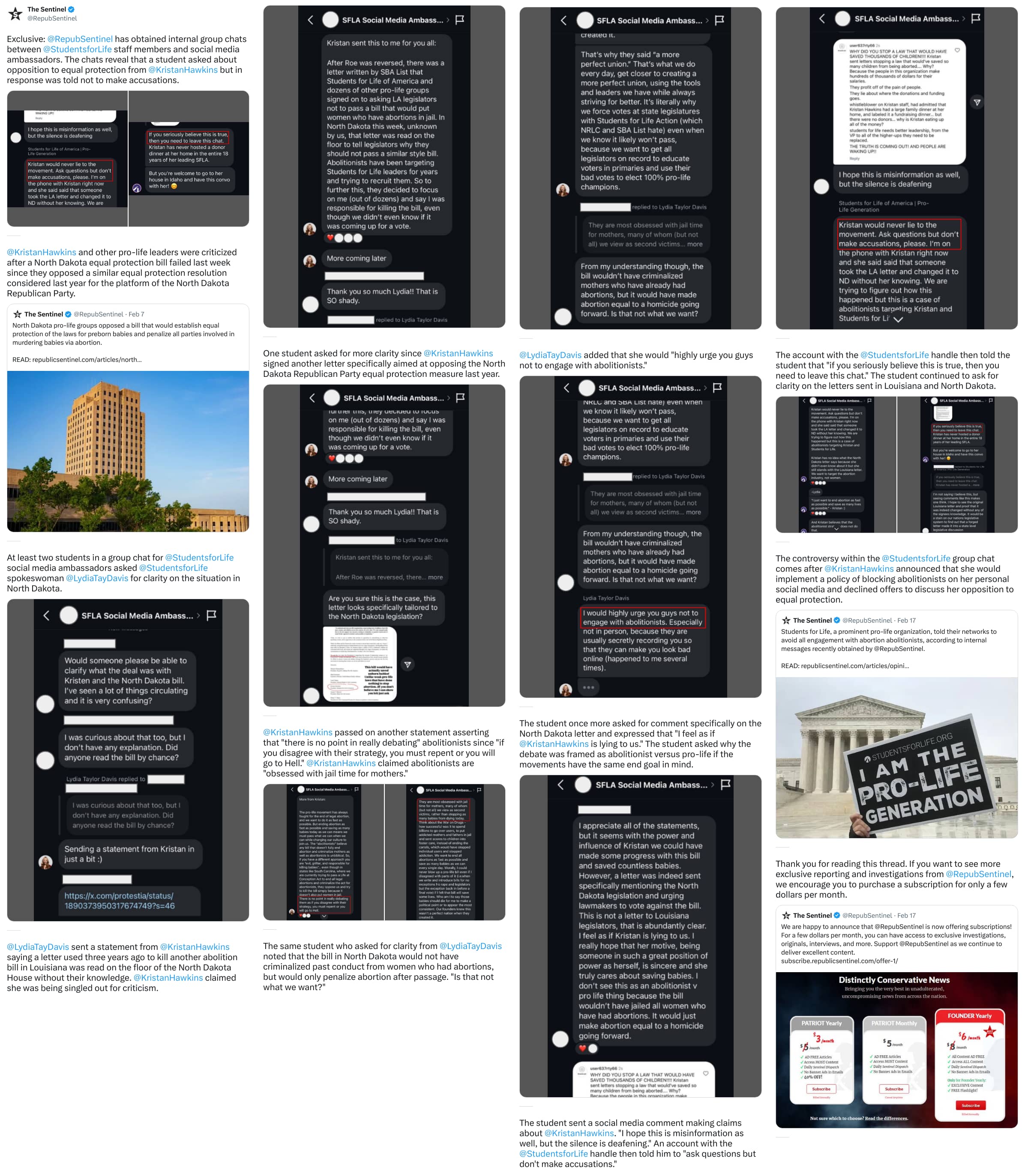 An X (Twitter) post from @RepubSentinel - The Sentinel