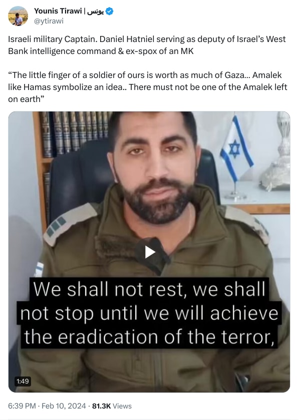 An X (Twitter) post from @ytirawi - Younis Tirawi | يونس