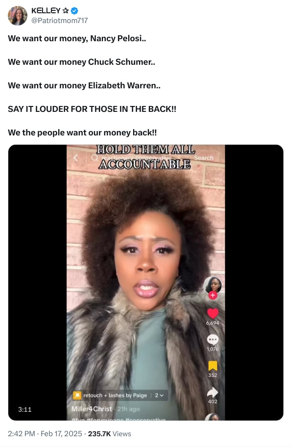 An X (Twitter) post from @Patriotmom717 - KᗴᒪᒪᗴY ✰