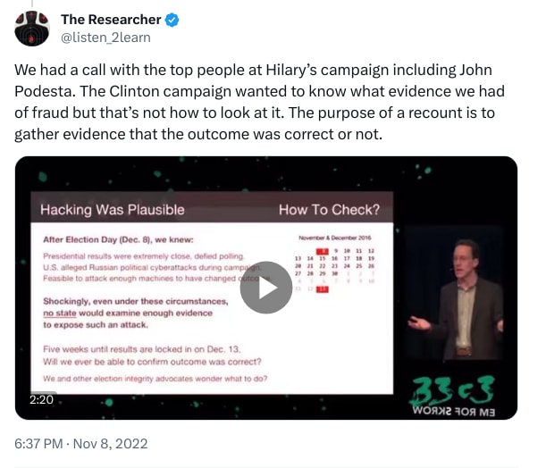 An X (Twitter) post from @listen_2learn - The Researcher