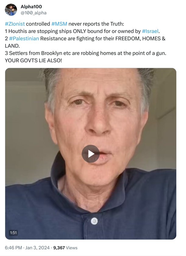 An X (Twitter) post from @100_alpha - Alpha100