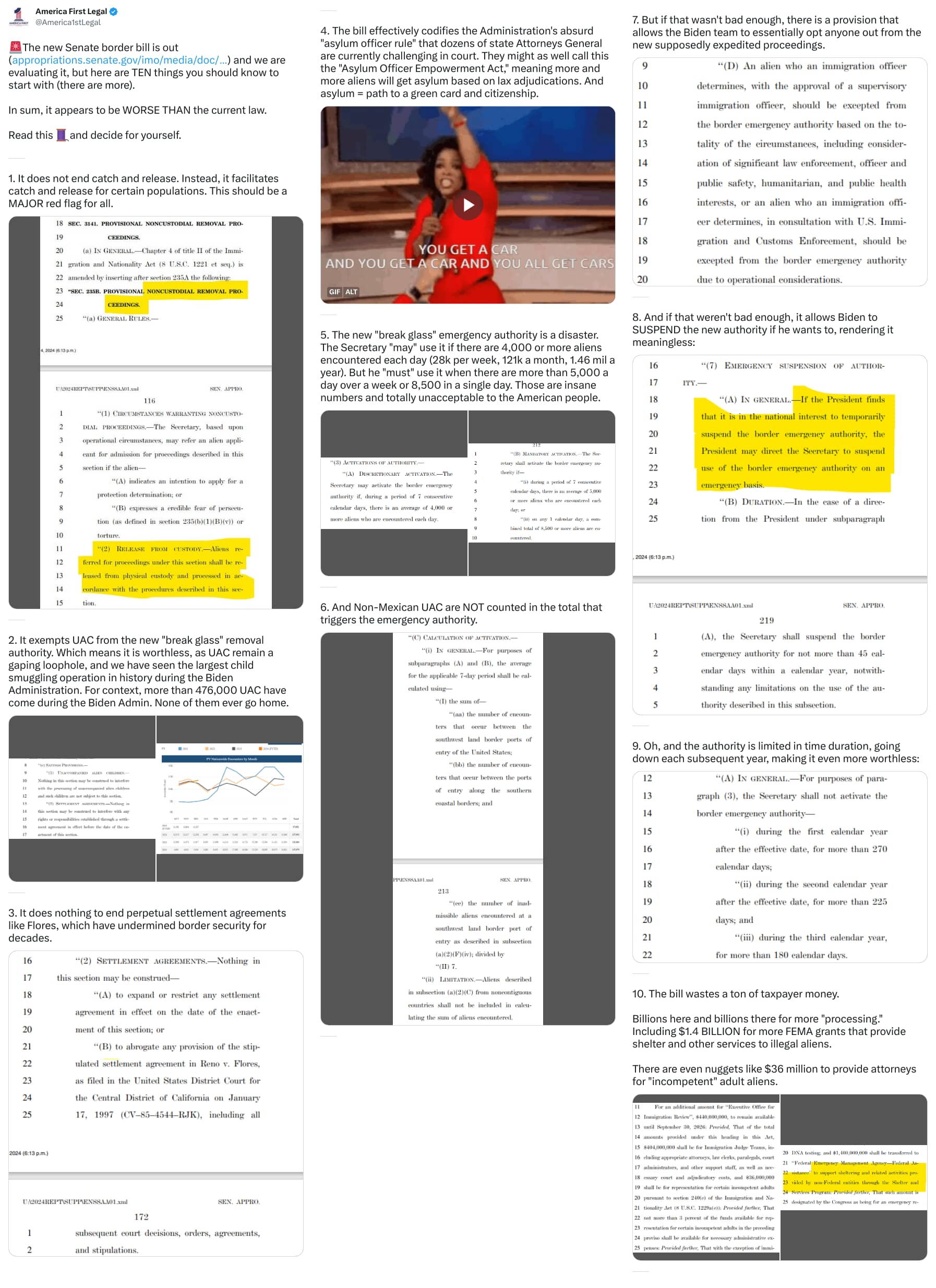 An X (Twitter) post from @America1stLegal - America First Legal