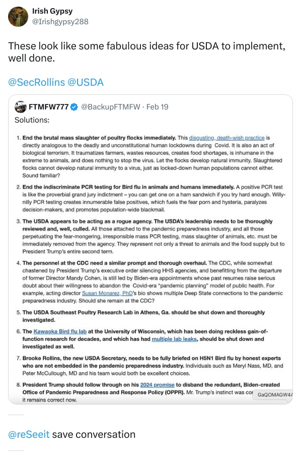 An X (Twitter) post from @Irishgypsy288 - Irish Gypsy