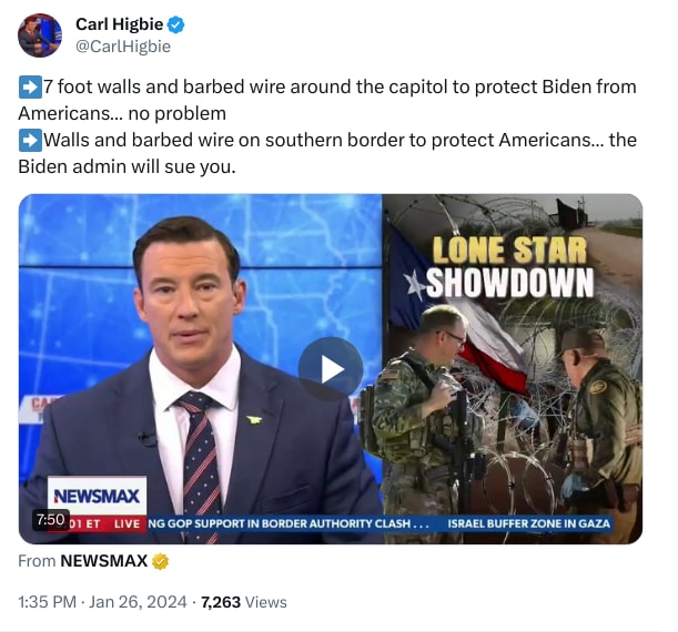 An X (Twitter) post from @CarlHigbie - Carl Higbie