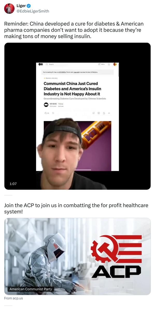 An X (Twitter) post from @EdbieLigerSmith - Liger