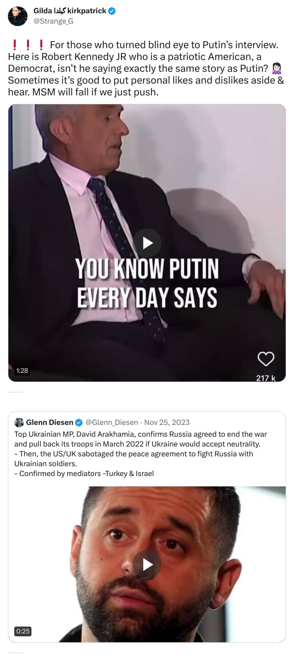 An X (Twitter) post from @Strange_G - Gilda گیلدا kirkpatrick