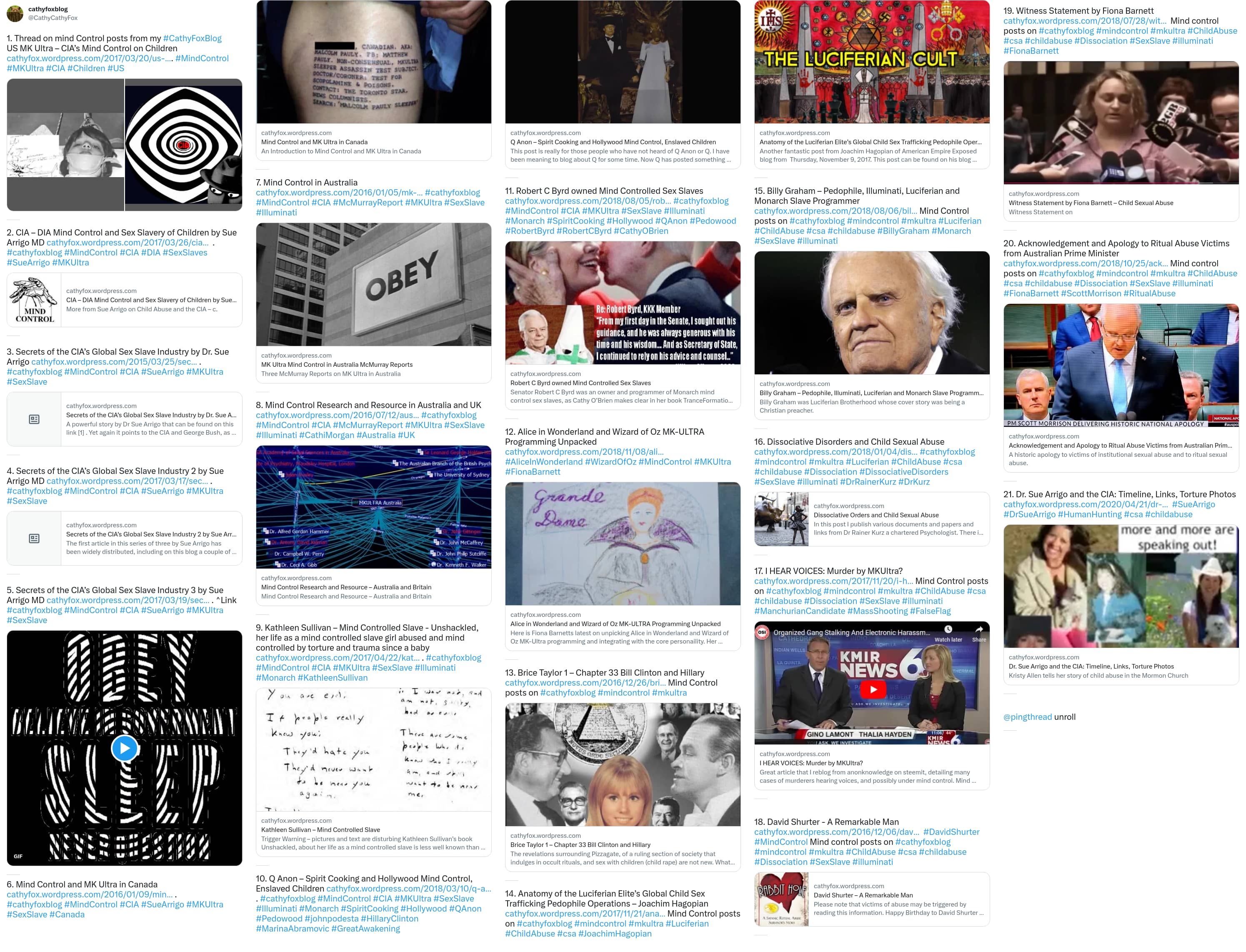 An X (Twitter) post from @CathyCathyFox - cathyfoxblog