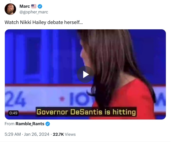 An X (Twitter) post from @gopher_marc - Marc 🇺🇸