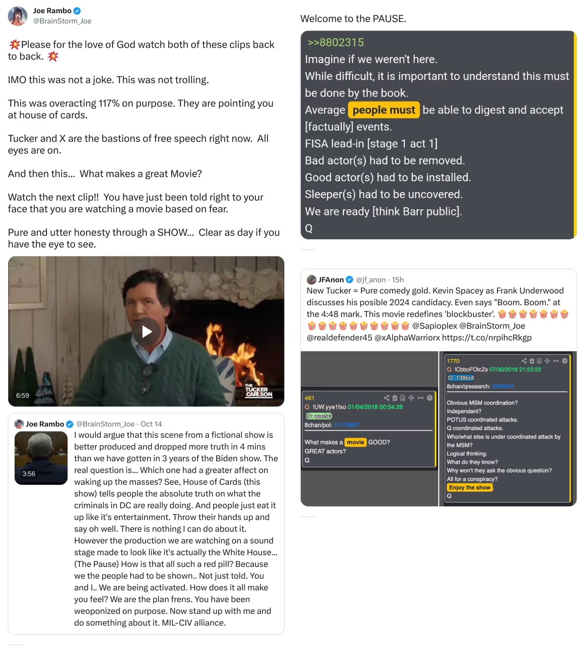 An X (Twitter) post from @BrainStorm_Joe - Joe Rambo