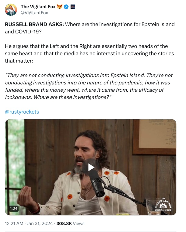 An X (Twitter) post from @VigilantFox - The Vigilant Fox 🦊