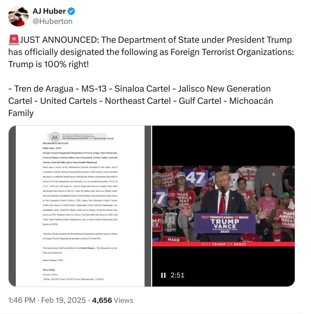 An X (Twitter) post from @Huberton - AJ Huber