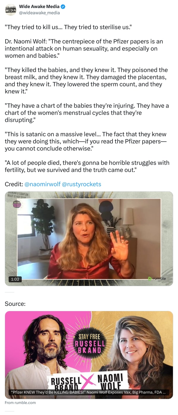 An X (Twitter) post from @wideawake_media - Wide Awake Media