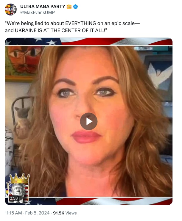 An X (Twitter) post from @MaxEvansUMP - ULTRA MAGA PARTY 👑