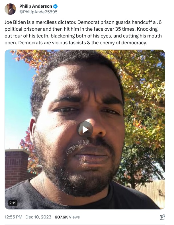 An X (Twitter) post from @VoteBidenOut - Philip Anderson