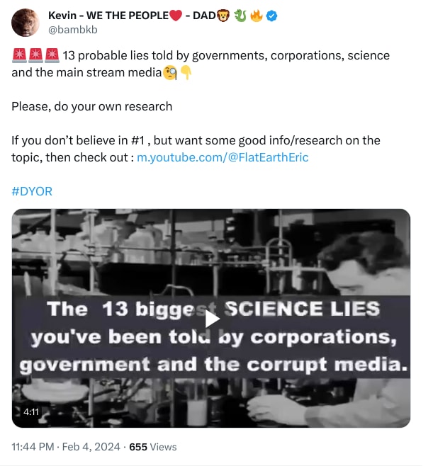 An X (Twitter) post from @bambkb - Kevin - WE THE PEOPLE❤️ - DAD🦁 🐉 🔥