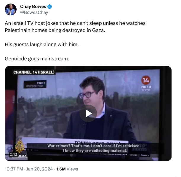 An X (Twitter) post from @BowesChay - Chay Bowes