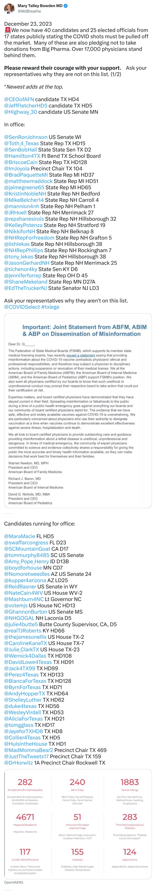An X (Twitter) post from @MdBreathe - Mary Talley Bowden MD