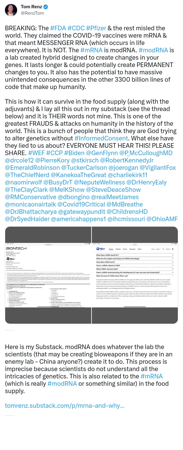 An X (Twitter) post from @RenzTom - Tom Renz