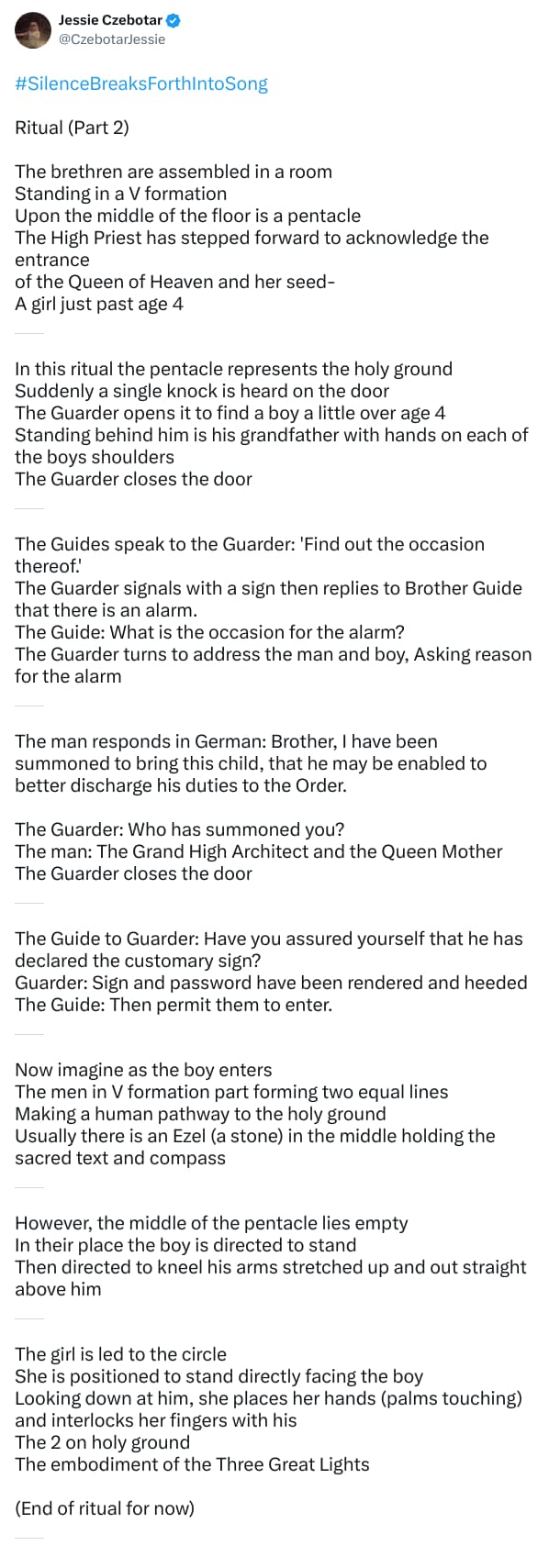 An X (Twitter) post from @CzebotarJessie - Jessie Czebotar