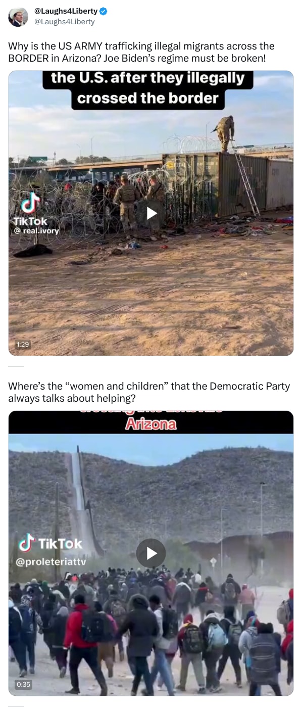 An X (Twitter) post from @Laughs4Liberty - @Laughs4Liberty