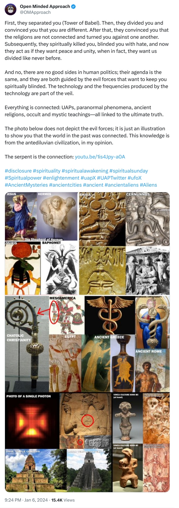 An X (Twitter) post from @OMApproach - Open Minded Approach