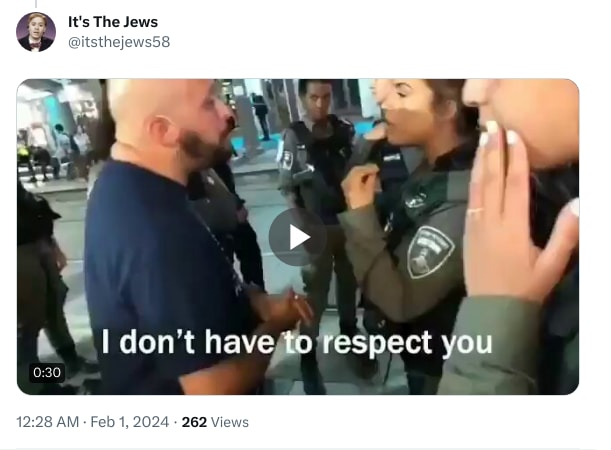 An X (Twitter) post from @itsthejews58 - It's The Jews