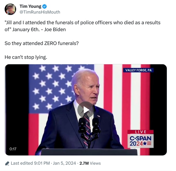 An X (Twitter) post from @TimRunsHisMouth - Tim Young