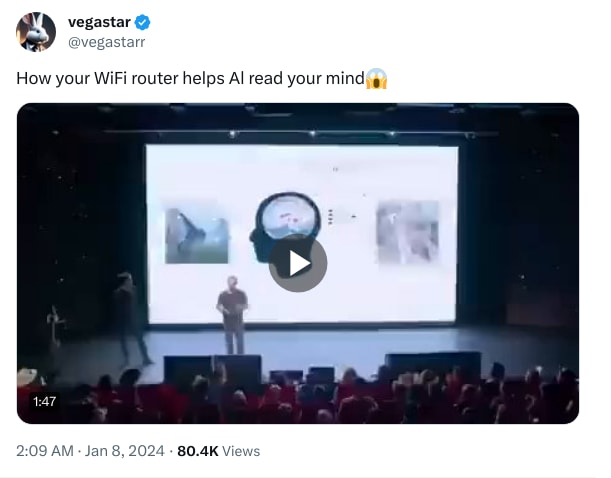 An X (Twitter) post from @vegastarr - vegastar