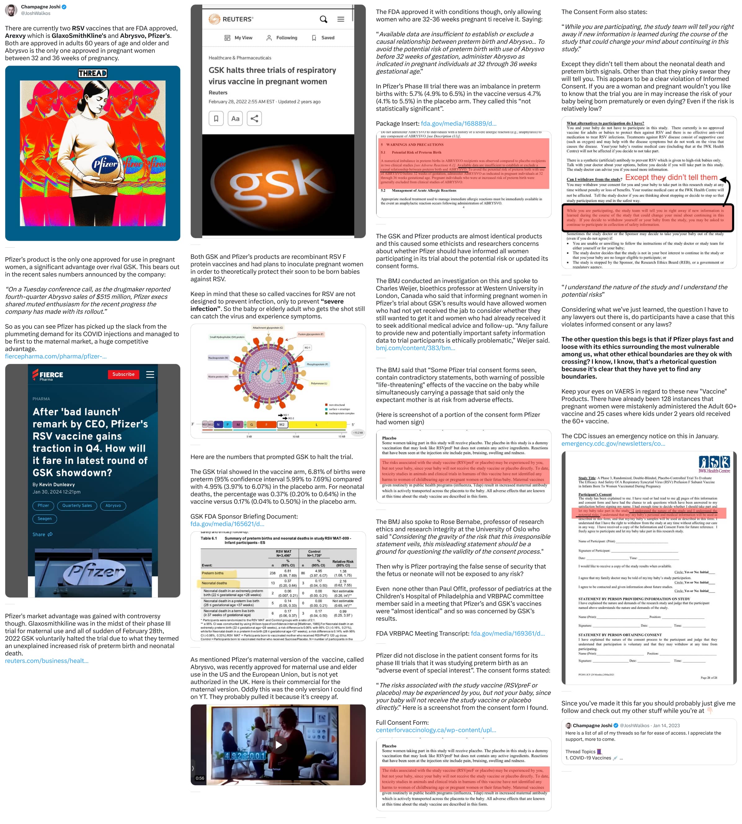 An X (Twitter) post from @JoshWalkos - Champagne Joshi