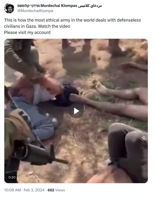 An X (Twitter) post from @MordechaiKlompa - מרדכי קלומפס Mordechai Klompas مردخاي كلامبس