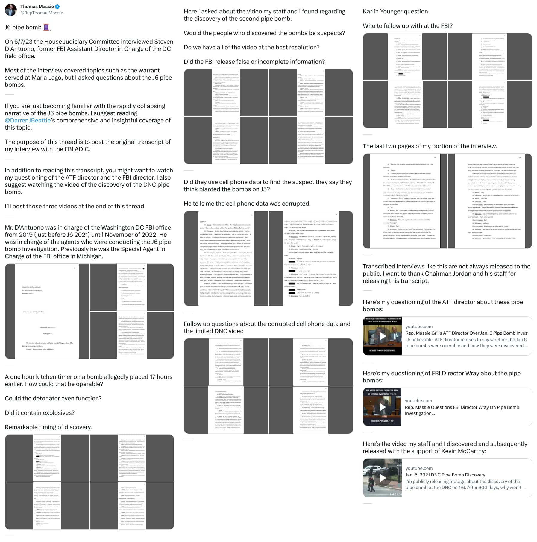An X (Twitter) post from @RepThomasMassie - Thomas Massie