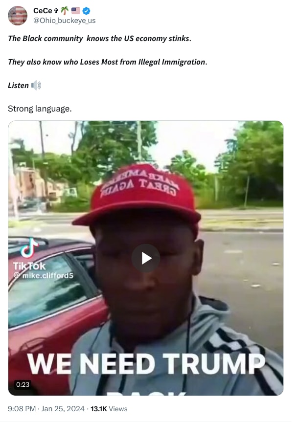 An X (Twitter) post from @Ohio_buckeye_us - CeCe ✞ 🌴 🇺🇸