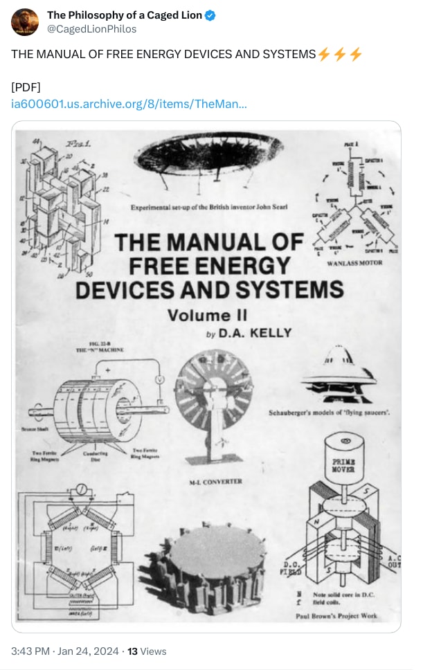 An X (Twitter) post from @CagedLionPhilos - The Philosophy of a Caged Lion