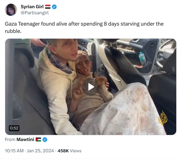 An X (Twitter) post from @Partisangirl - Syrian Girl 🇸🇾
