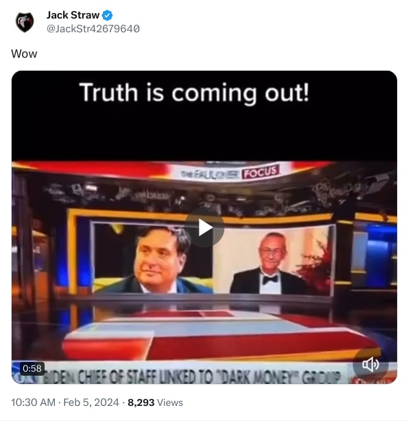 An X (Twitter) post from @JackStr42679640 - Jack Straw