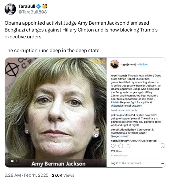 An X (Twitter) post from @TaraBull808 - TaraBull