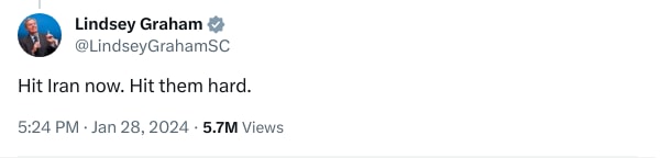 An X (Twitter) post from @LindseyGrahamSC - Lindsey Graham