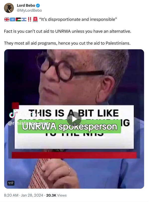 An X (Twitter) post from @MyLordBebo - Lord Bebo