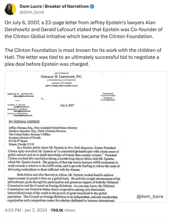 An X (Twitter) post from @dom_lucre - Dom Lucre | Breaker of Narratives