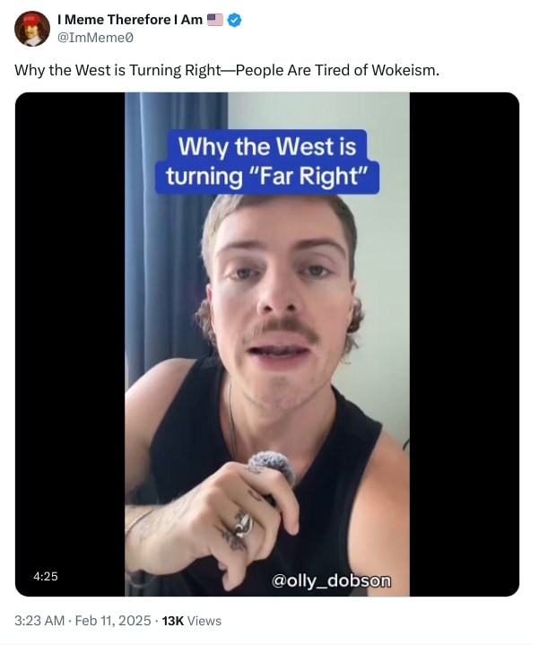 An X (Twitter) post from @ImMeme0 - I Meme Therefore I Am 🇺🇸