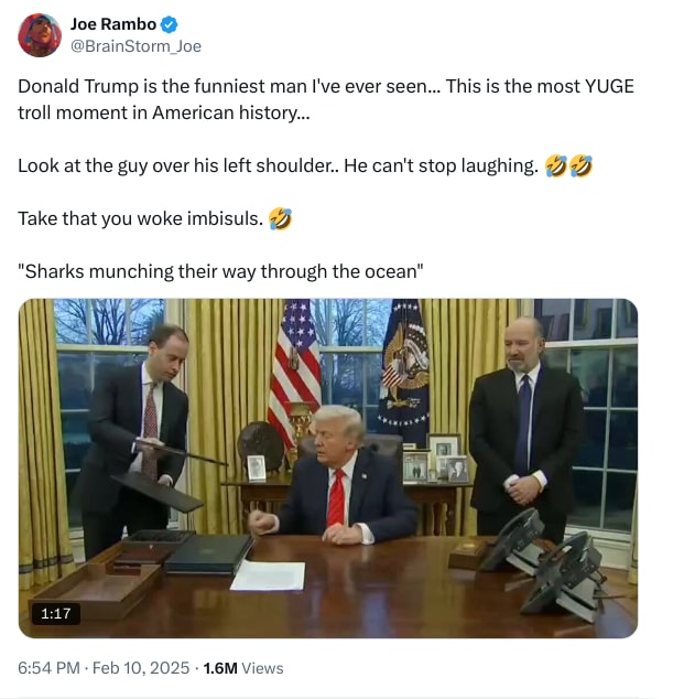 An X (Twitter) post from @BrainStorm_Joe - Joe Rambo