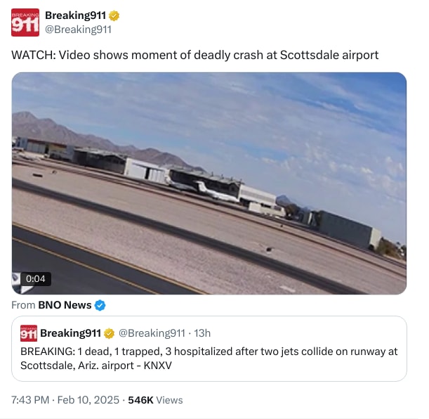 An X (Twitter) post from @Breaking911 - Breaking911
