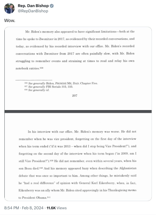 An X (Twitter) post from @RepDanBishop - Rep. Dan Bishop