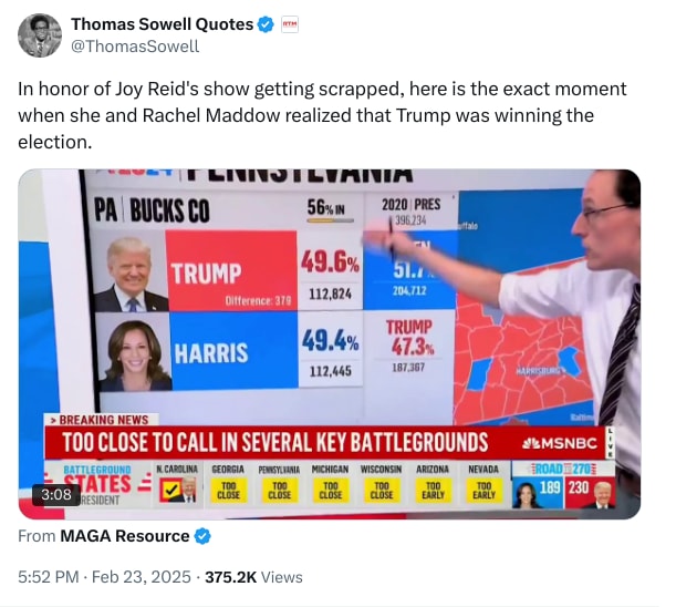 An X (Twitter) post from @ThomasSowell - Thomas Sowell Quotes