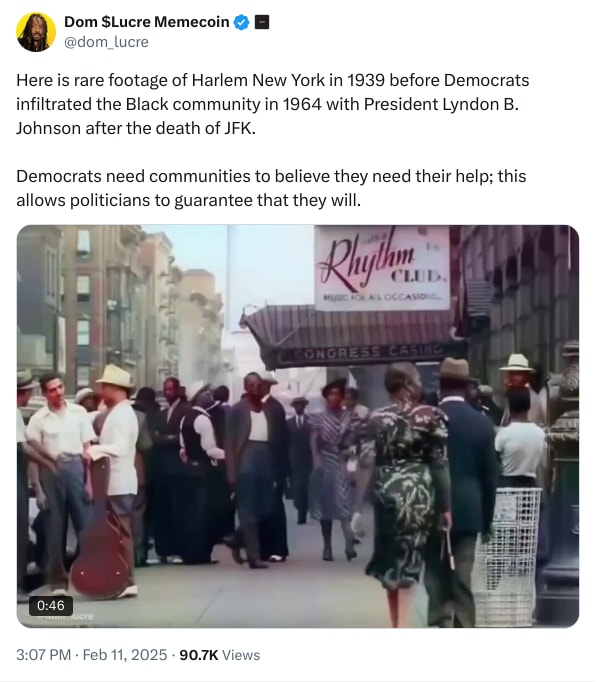 An X (Twitter) post from @dom_lucre - Dom $Lucre Memecoin