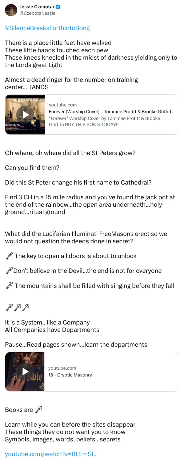 An X (Twitter) post from @CzebotarJessie - Jessie Czebotar