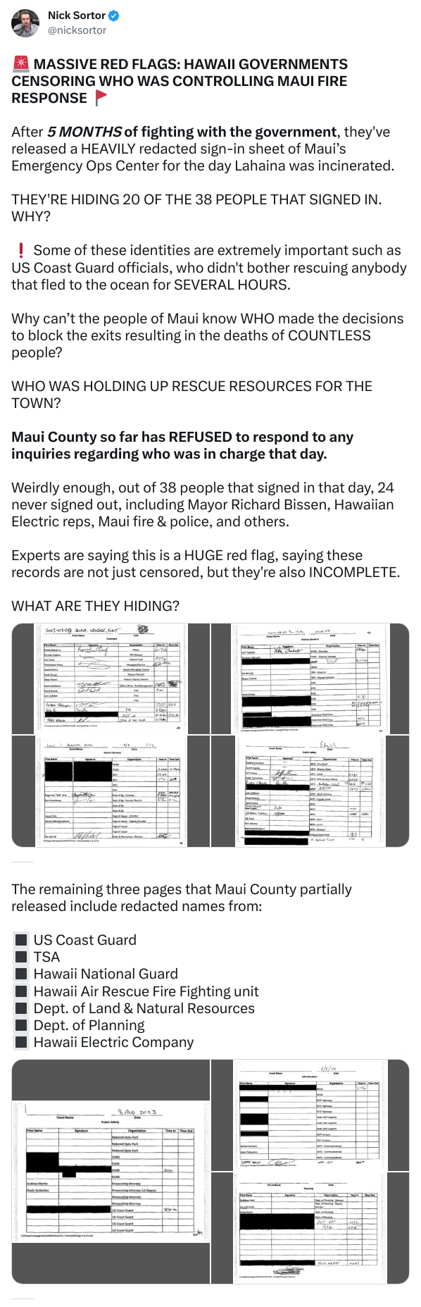 An X (Twitter) post from @nicksortor - Nick Sortor