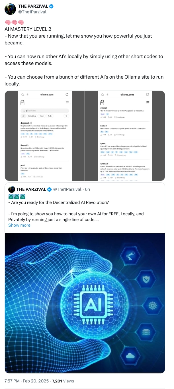 An X (Twitter) post from @The1Parzival - THE PARZIVAL